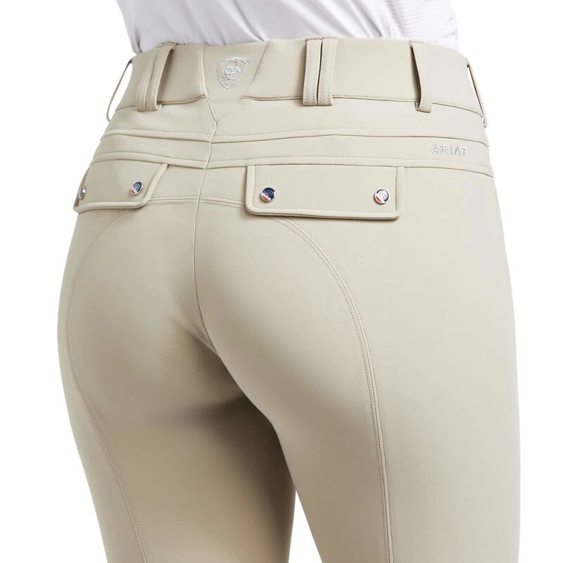 Ariat Ladies Tri Factor Knee Patch Breech - TAN - Image 4