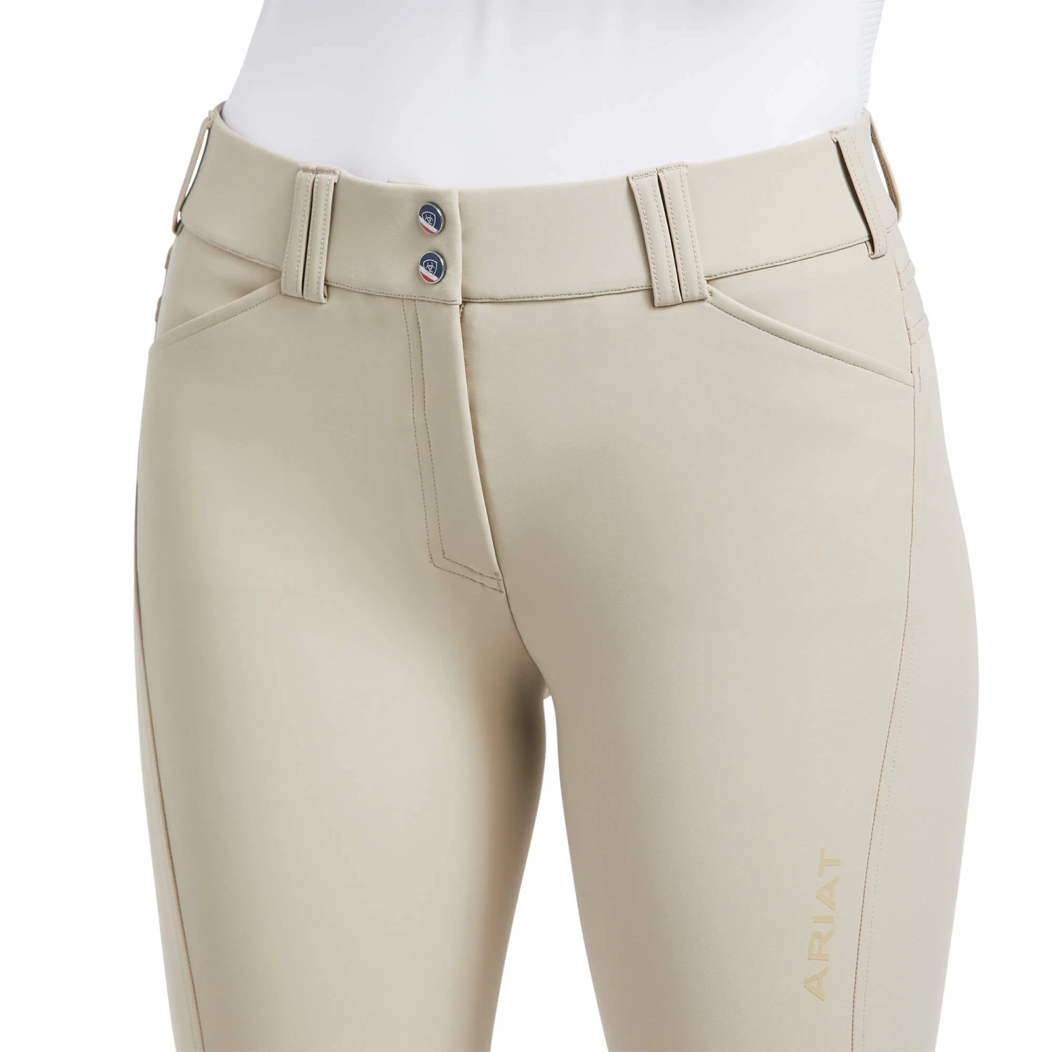 Ariat Ladies Tri Factor Knee Patch Breech - TAN - Image 5