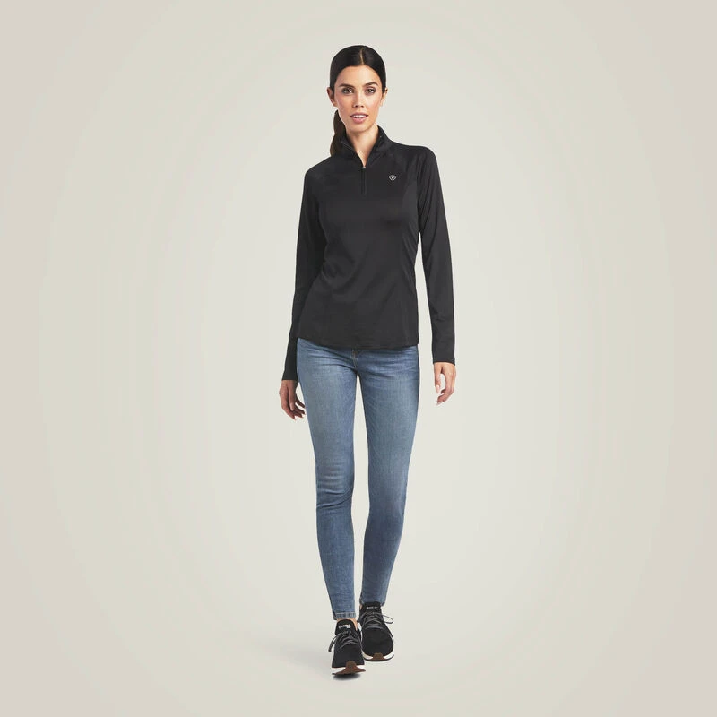 Ariat Women's Sunstopper 2.0 Baselayer Top - BLACK - Image 4