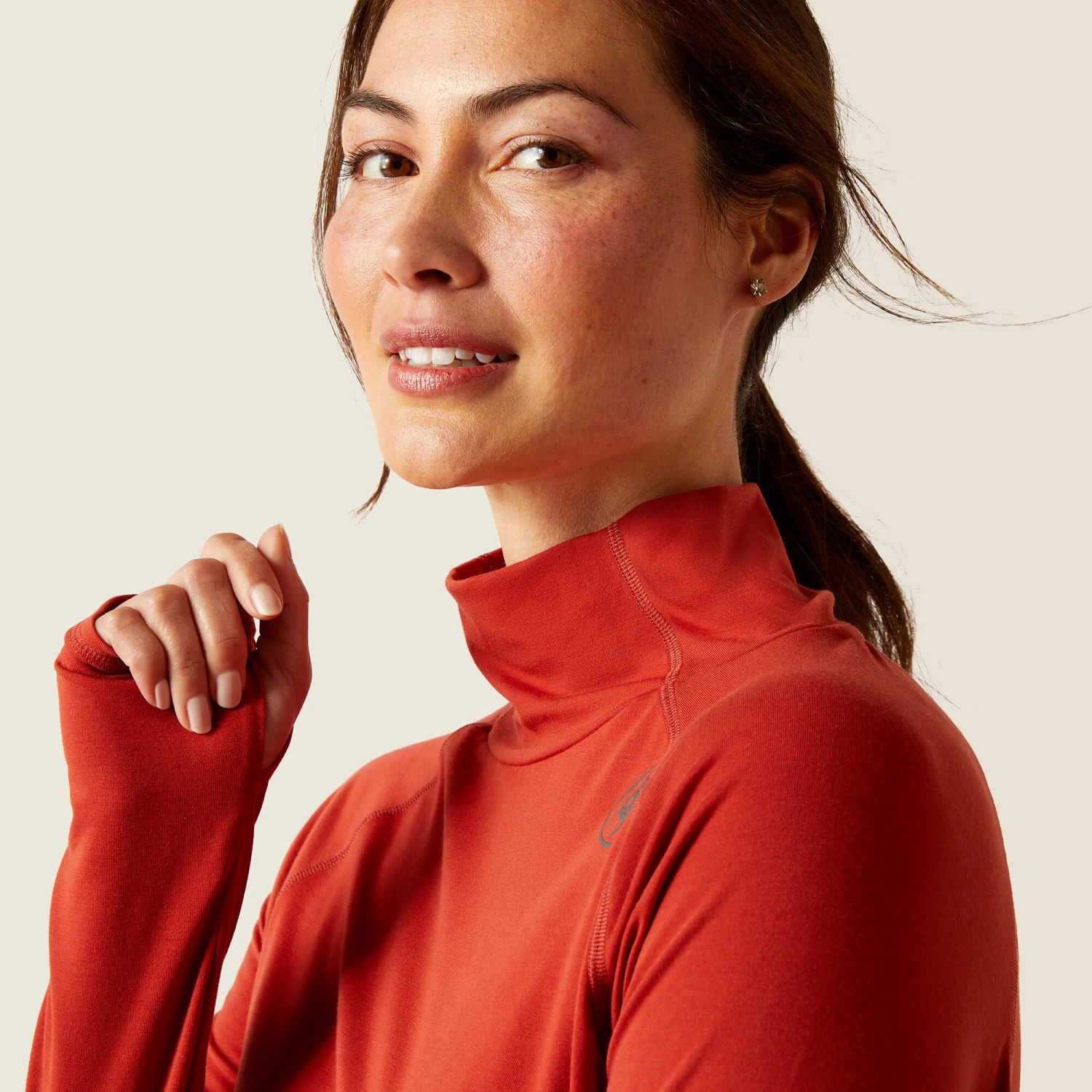 Ariat Women's Venture Long Sleeve Base Layer - RED OCHRE - Image 2