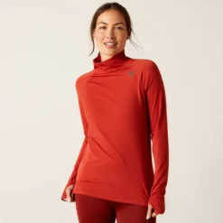 Ariat Women's Venture Long Sleeve Base Layer - RED OCHRE