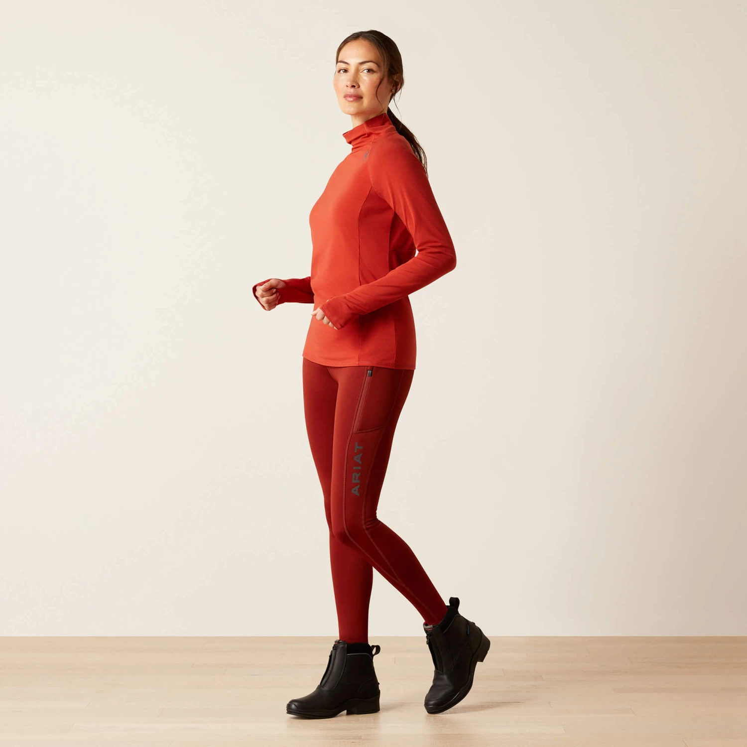 Ariat Women's Venture Long Sleeve Base Layer - RED OCHRE - Image 3