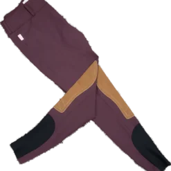 Tailored Sportsman Low Rise Trophy Hunter Front Zip Boot Sock Breech - Bordeaux/Tan