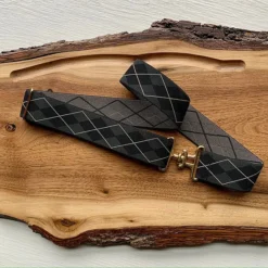 Bedford Jones Belt - Hunter Green And Black Argyle W/ Gold Surcingle 1.5"