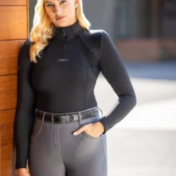 LeMieux Ladies Long Sleeve Mia Mesh Top - BLACK