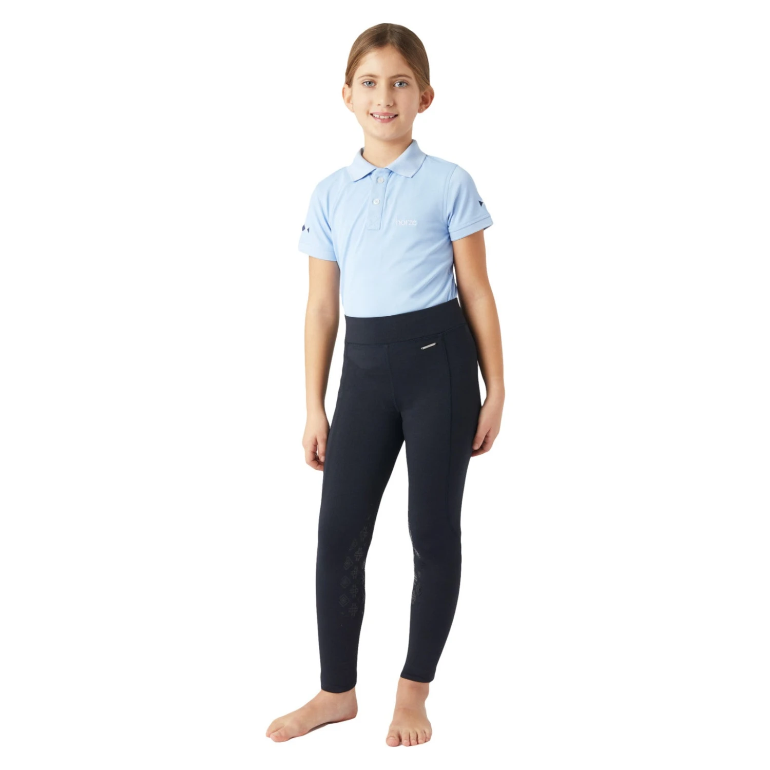 Horze Yana Kids Knee Patch Tights - DARK NAVY