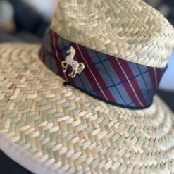 Riata Designs Original Hat - Burgundy & Grey Stripe