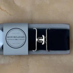 Bedford Jones Belt - Navy W/ Gold Swizzle 2.0"