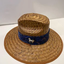 Riata Designs Original Hat - Dark Blue And Copper Paisley Design