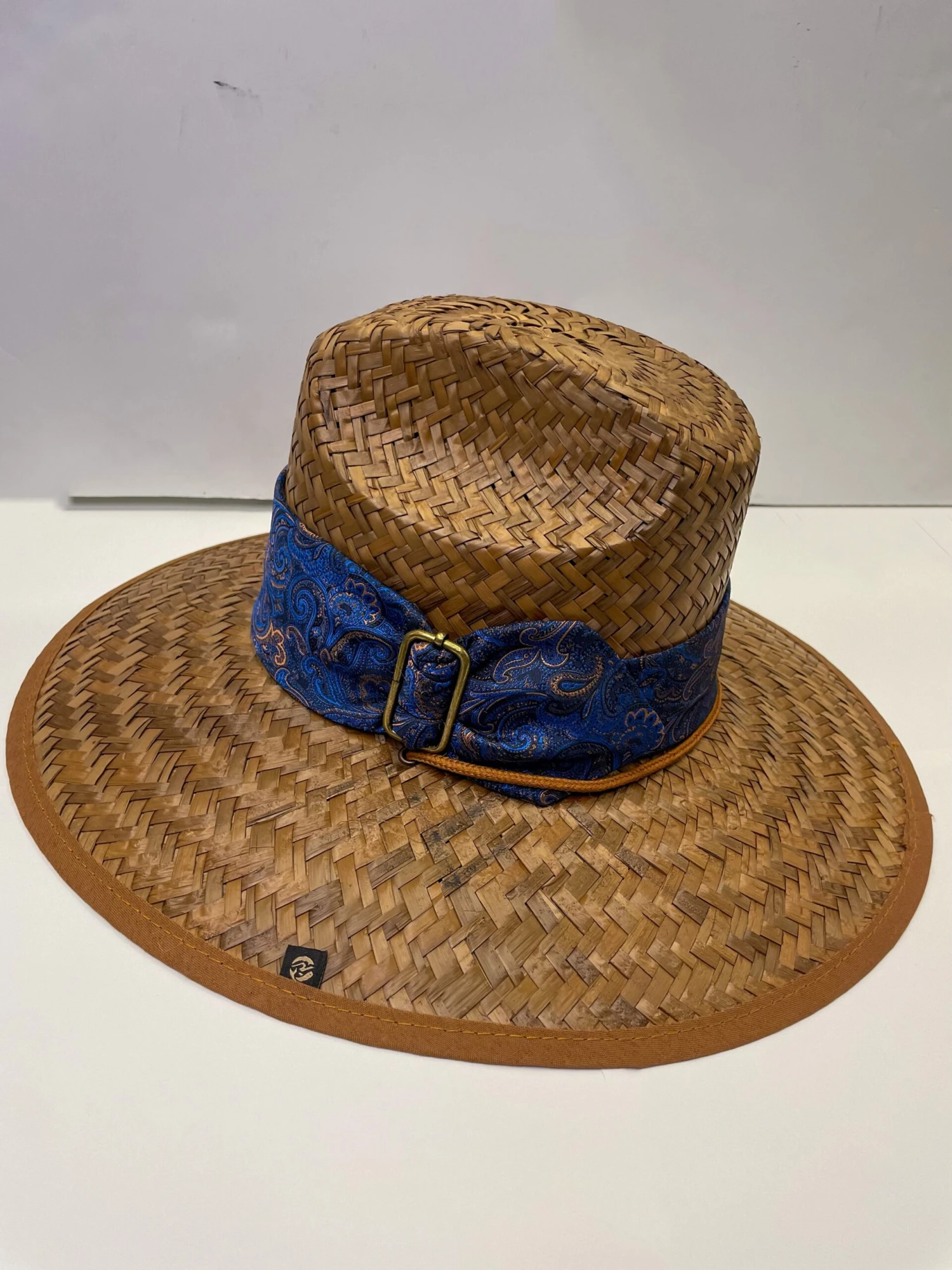 Riata Designs Original Hat - Dark Blue And Copper Paisley Design - Image 2