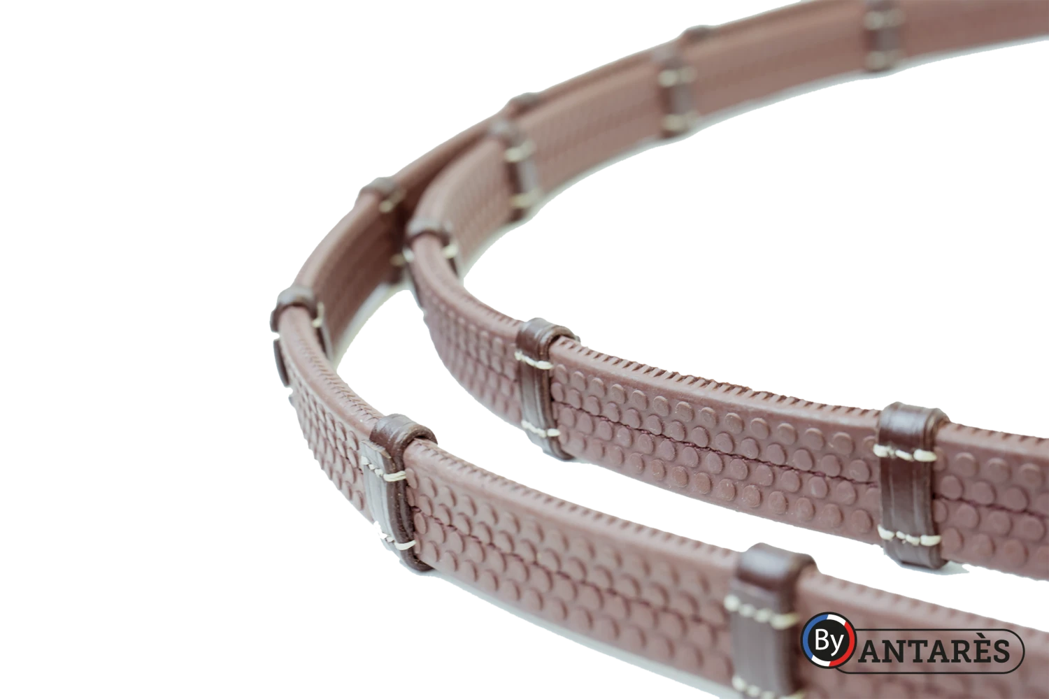 Signature By Antares Raised Fancy Rubber Reins With 7 Leather Loops - Image 3