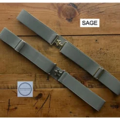 Bedford Jones Belt -Sage With Silver Surcingle 1.5"