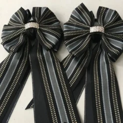 My Barn Child Show Bows - HAMPTON STRIPE BLACK