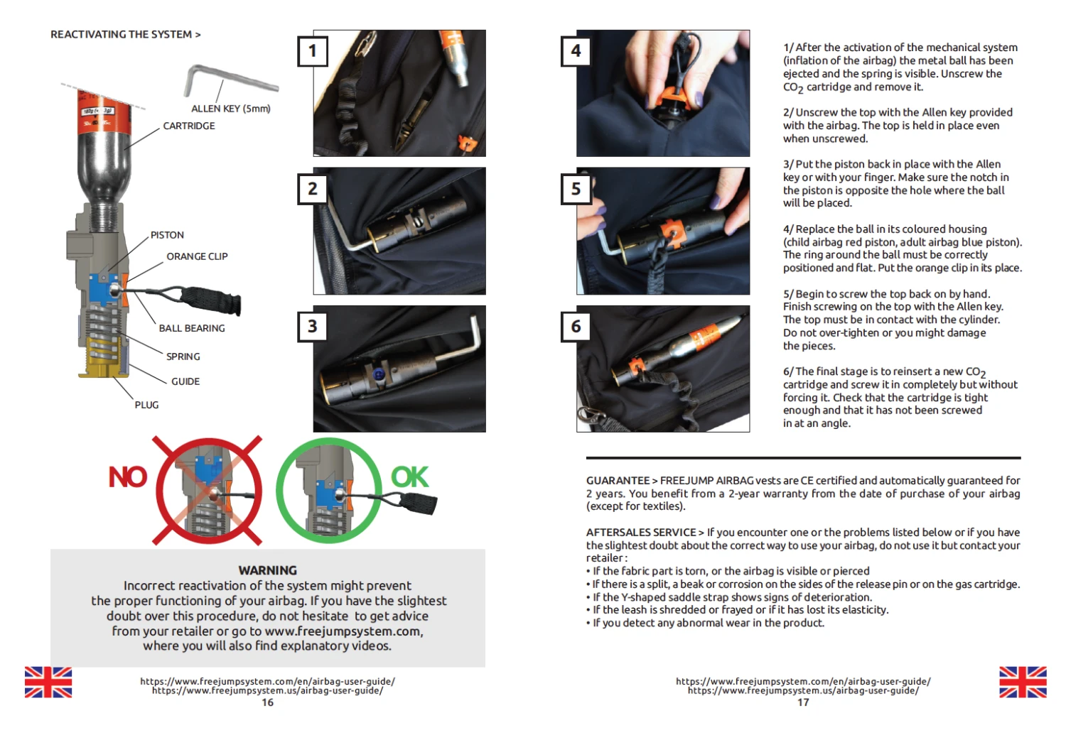 FreeJump AIRBAG Replacement Cartridge/ Canister -6 Sizes - Image 2