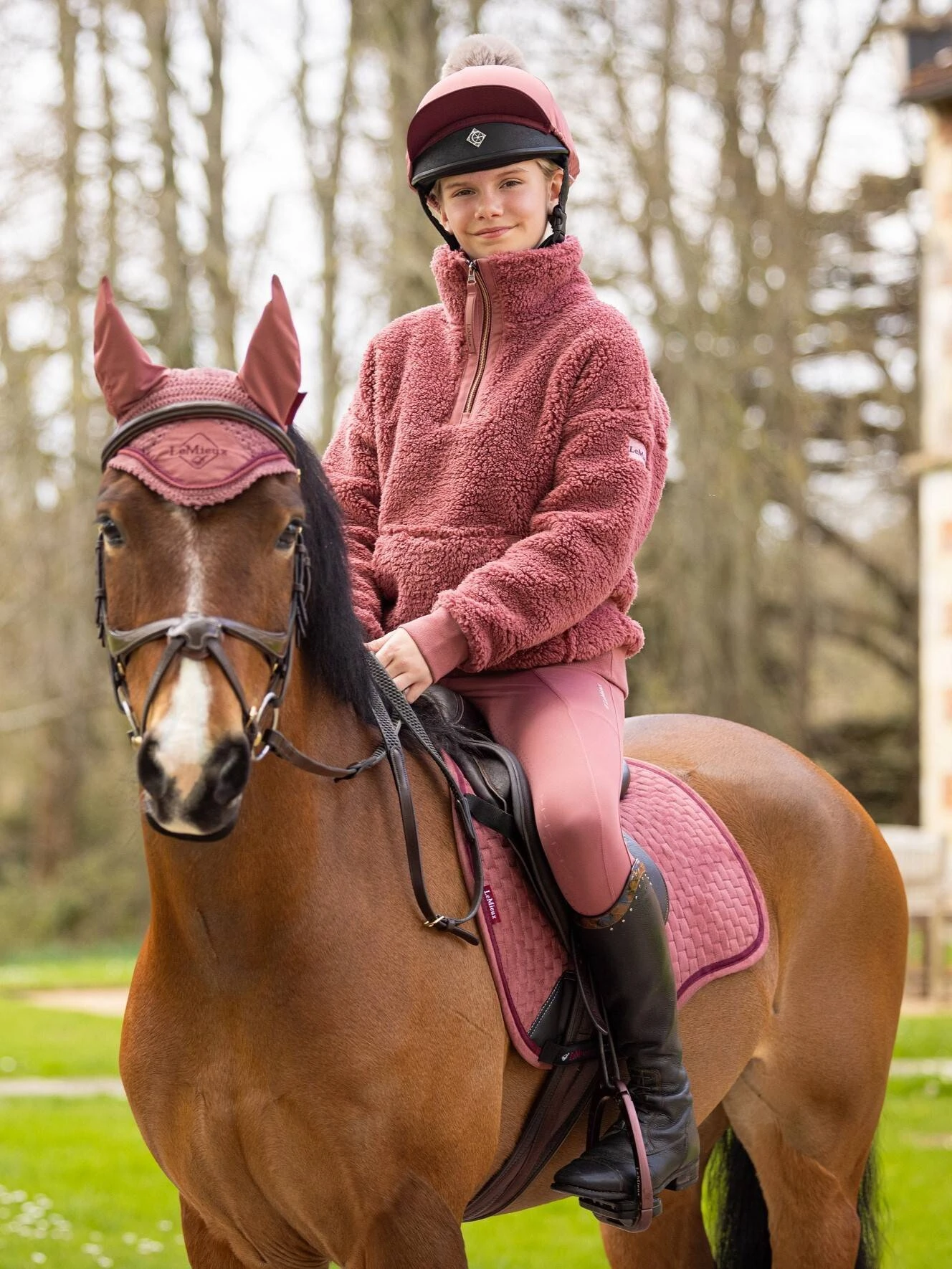 LeMieux Young Rider Tia Teddy Fleece - ORCHID - Image 4